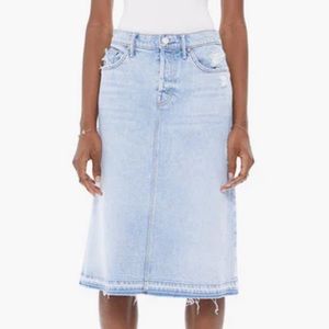 Mother Denim Vagabond MIDI Undone Hem Skirt